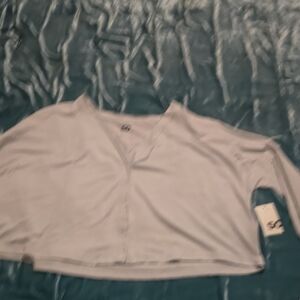 Women's V-Neck Button-Up crop sweater